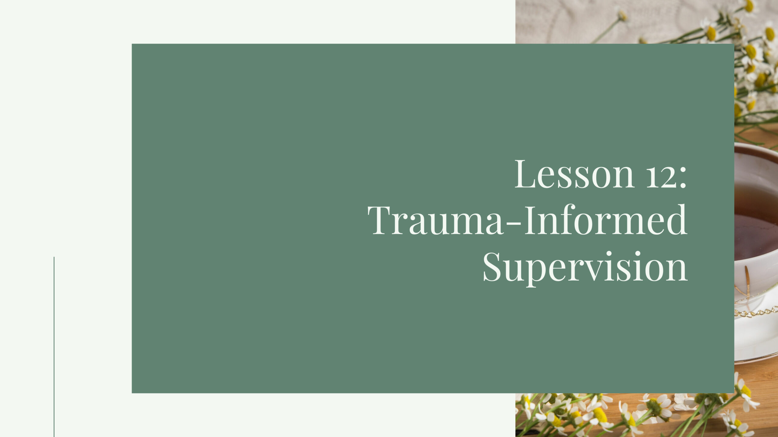 Lesson 12: Trauma-Informed Supervision